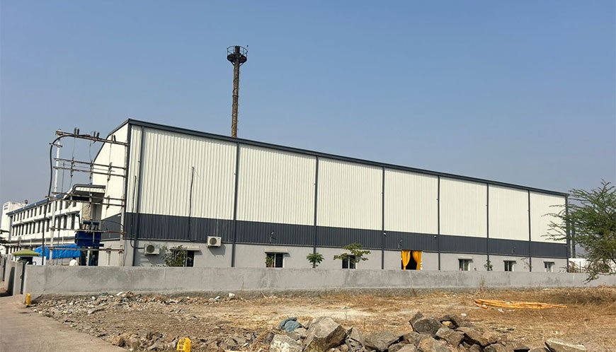 Industrial compound wall fencing project in Pune