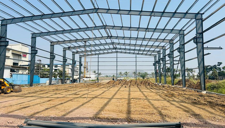 Structural design plan for industrial factory building in Chakan